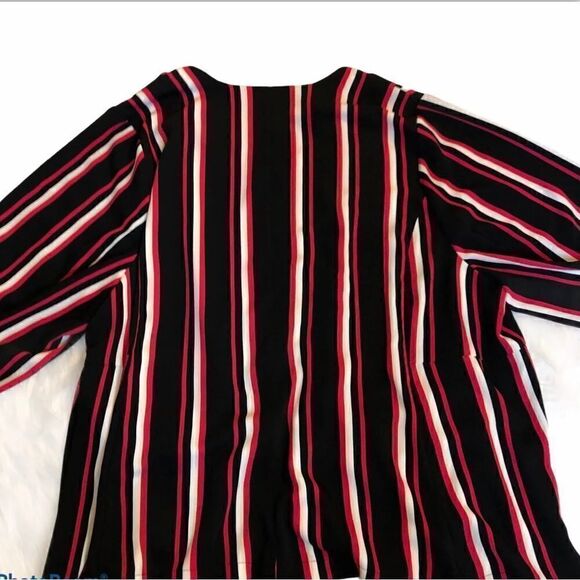 Torrid Open Blazer Size 6X Black Fuchsia Stripe - Picture 3 of 6